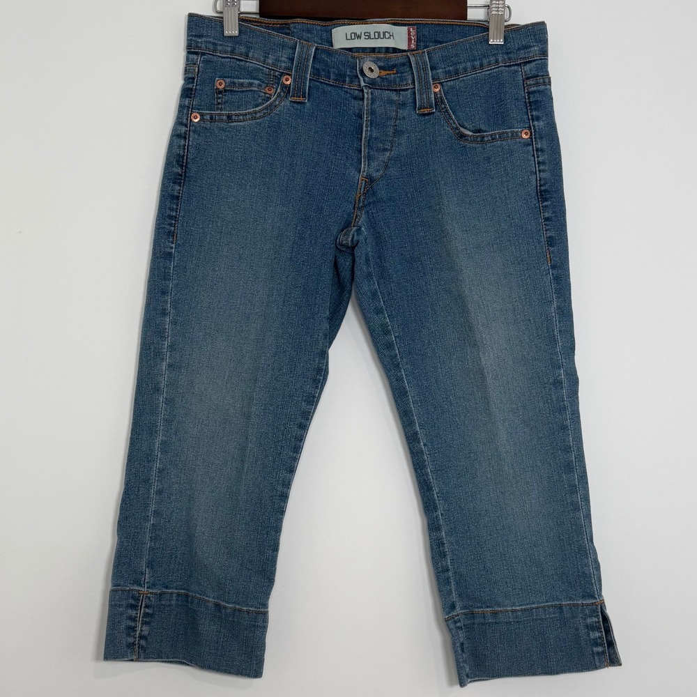 Levi's Low Slouch Size 3 Y2K Low Rise Capri Jeans Button Fly Cuffed